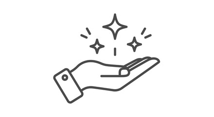 A hand offering stars and glimmers conveying a sense of magic or giftgiving
