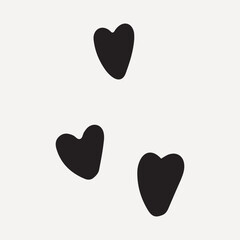 Minimalist black hearts, element vector