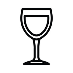 Wine Glass Outlined Icon Vector Illustration