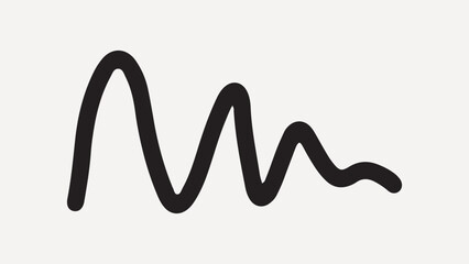 Minimalist black squiggly line, element vector