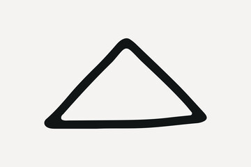 Minimalist hand-drawn triangle, element vector