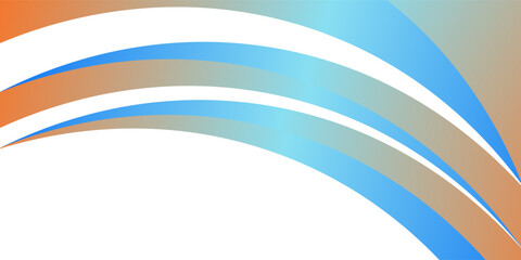 Dynamic abstract vector background featuring curved swooshes in blue and orange gradient on a white backdrop. Modern and fluid design ideal for business or tech themes.