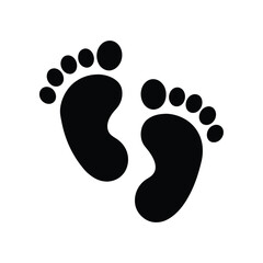 Baby Footprints Outline Vector Illustration