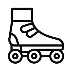 Rollerskates Outlined Icon Vector Illustration