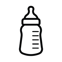 Baby Bottle Outline Vector Illustration