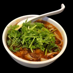 close up of ramen noodle