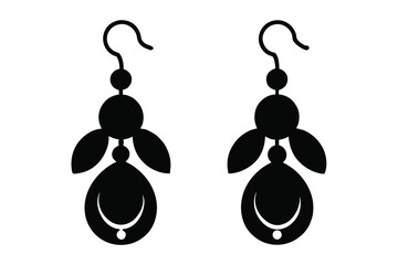 Oval drop earrings with clean silhouette isolated on white background