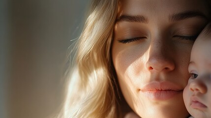 Tender Moments Between Mother and Child in Warm Natural Light