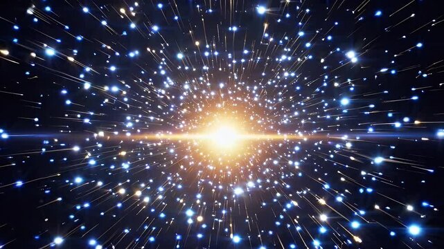 vivid cosmic animation depicts glowing stars and brilliant optical flares shooting across the darkness of outer space evoking futuristic energy and celestial wonders perfect for sci fi backgrounds