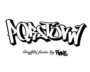 alphabet font set isolated graffiti style