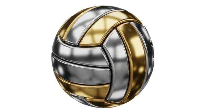 Gleaming Volleyball isolated on a transparent background