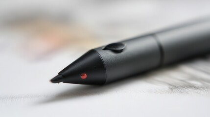 Fototapeta premium Close-up of a gray stylus pen on a surface.