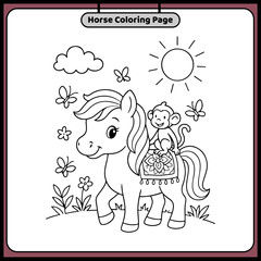 Vector illustration of horse isolated on white background