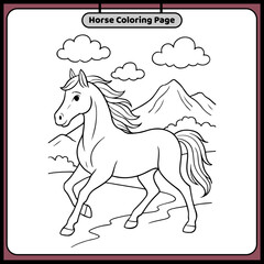 Vector illustration of horse isolated on white background