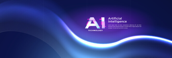 Abstract AI Wave Background with Digital Flow