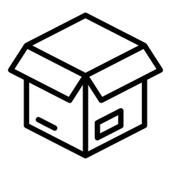 cardboard open box unboxing icon design