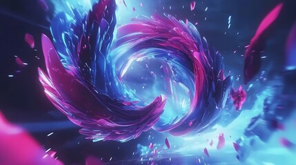 Abstract swirling shapes in vibrant colors (1)