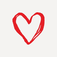 Playful red heart doodle illustration, Valentine's Day vector