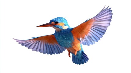 Colorful bird in flight
