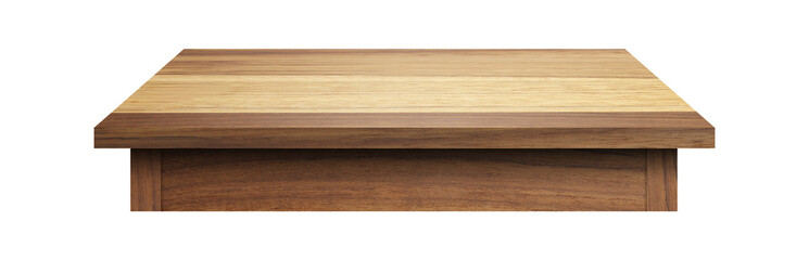 set of empty table made from old pine wood isolated on white background for display or product