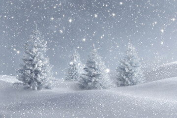 Fototapeta premium celebrate new year with mesmerizing winter landscape featuring sparkling holiday lights
