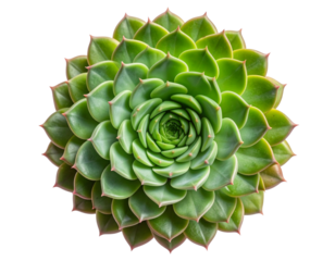 Top-Down View of Sedum Rosette with Tiny Buds, Minimalist Composition, Isolated.