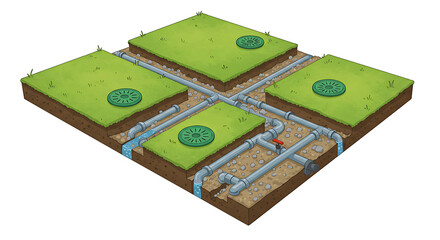 Irrigation System Diagram for Landscaping