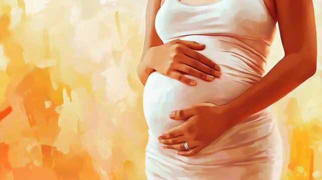 Asia Mother gently touches the baby. Happy, family, growth, pregnancy, enjoyment , newborn, take care, healthcare, tummy, pregnant, growth, pregnancy, stomach