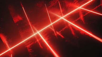 Red laser grid on dark background
