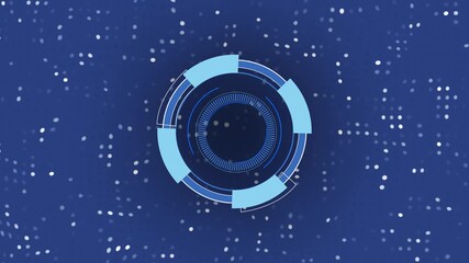 Digital Analysing and Loading Data HUD Display. loading, analysing data, rotating circles, moving graphs, sliders, HUD circle interfaces. High Tech Concept Element with alpha channel. - Powered by Adobe
