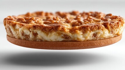 Close-up of a delicious pie with a flaky crust.