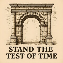 A stone arch stands tall, a testament to ancient architecture and enduring design, showcasing the beauty of historical construction and the passage of time