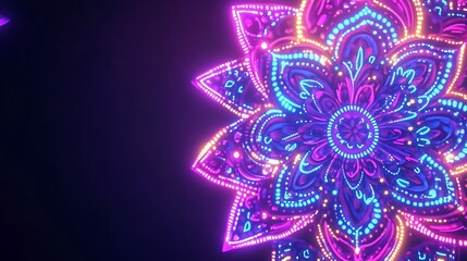 Illuminated floral mandala design