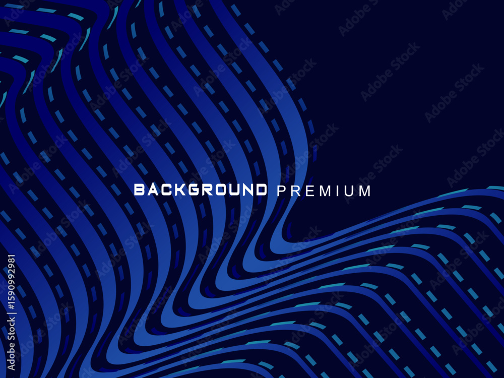 Fototapete abstract background with elegant waves of gradient blue stripes, creating the illusion of depth and 