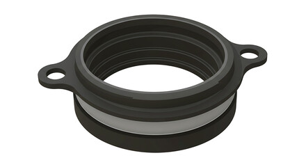 Black Mounting Flange isolated on white background