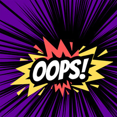 Vector text illustration for Oops.