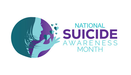 September is Vector illustration on the theme of National suicide prevention month observed each year during September banner, Holiday, poster, card and background design.