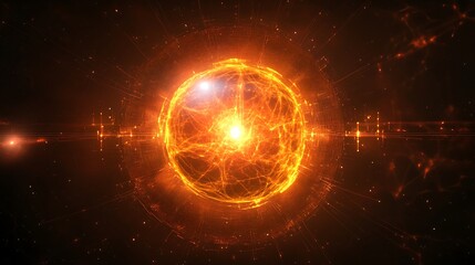 Obraz premium Fiery orb in space