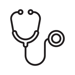 Stethoscope Medical Tool Icon for Healthcare Diagnosis and Checkup Medical Treatment with a Simple Outline Style and Modern Symbol
