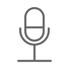 Microphone Outline Icon. Editable Stroke. Can be used for website UI and mobile apps.