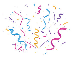 Colorful confetti banner background. birthday, holiday, advertising and party design element