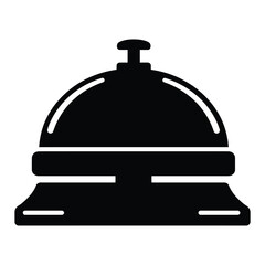 Obraz premium A black silhouette of a service bell isolated on white background