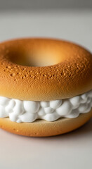 Squishy dog toy bagel with fluffy cream cheese