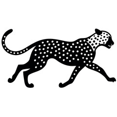 Fototapeta premium Dynamic cheetah running silhouette vector art for wildlife and sports designs