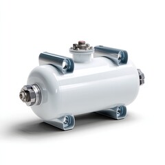 Industrial Equipment for Filtration and Purification in White Color with Metal Connectors and Supports