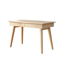 Minimalist wooden desk with clean lines and modern design, perfect for home office or study environment