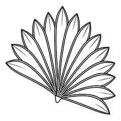 Delicate line art fan illustration for advertising and banners