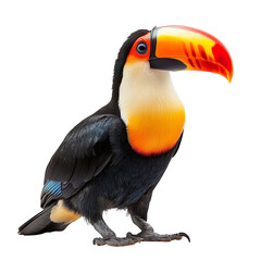 Obraz premium Toucan bird with colorful beak isolated on transparent background