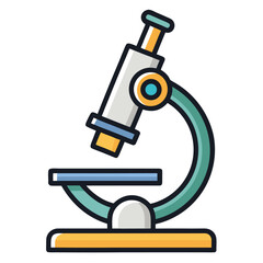 Scientific microscope icon for medical and laboratory research