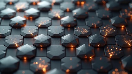 Obraz premium Hexagonal Tech Power Glow